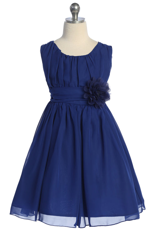 Vestido de niña de flores de gasa con cintura de flores de Just Kids Girls 2-14